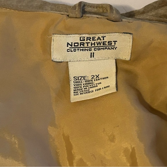 Vintage tan genuine suede shirt jacket shacket size 2X  Great Nothwest fair cond - Picture 6 of 12